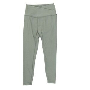 Beyond Yoga Womens Crossover High Waisted Leggings Sage Green Heathered Large